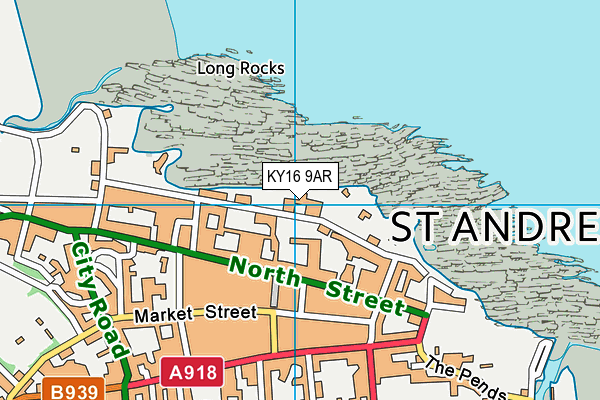 KY16 9AR map - OS VectorMap District (Ordnance Survey)