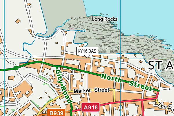 KY16 9AS map - OS VectorMap District (Ordnance Survey)