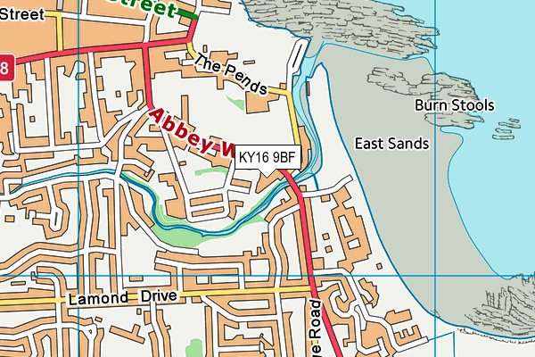 KY16 9BF map - OS VectorMap District (Ordnance Survey)