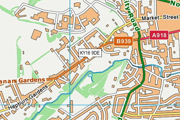 KY16 9DE map - OS VectorMap District (Ordnance Survey)