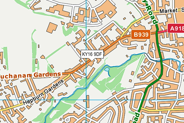 KY16 9DF map - OS VectorMap District (Ordnance Survey)