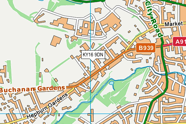 KY16 9DN map - OS VectorMap District (Ordnance Survey)