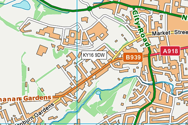 KY16 9DW map - OS VectorMap District (Ordnance Survey)