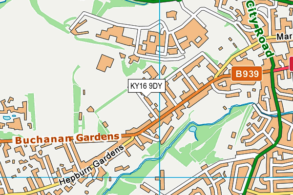 KY16 9DY map - OS VectorMap District (Ordnance Survey)