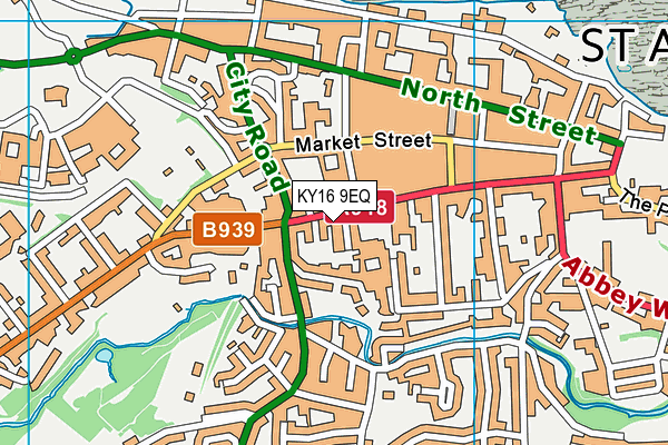 KY16 9EQ map - OS VectorMap District (Ordnance Survey)