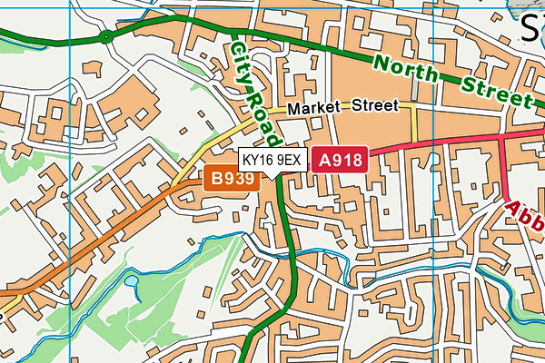 KY16 9EX map - OS VectorMap District (Ordnance Survey)