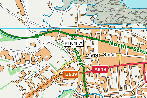 KY16 9HW map - OS VectorMap District (Ordnance Survey)