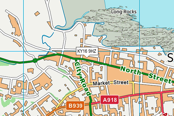 KY16 9HZ map - OS VectorMap District (Ordnance Survey)