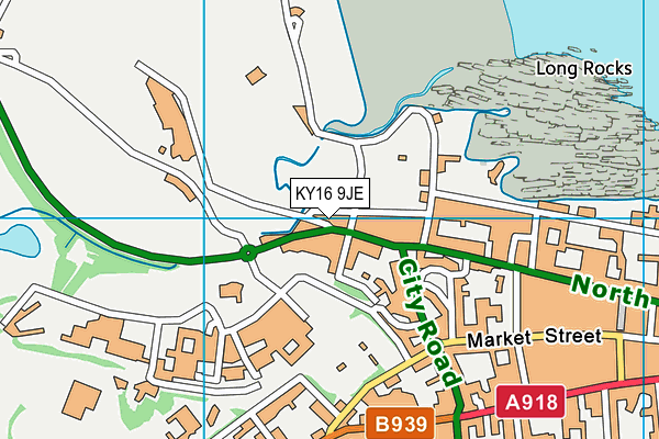 KY16 9JE map - OS VectorMap District (Ordnance Survey)