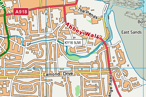 KY16 9JW map - OS VectorMap District (Ordnance Survey)