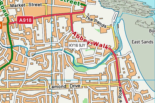 KY16 9JY map - OS VectorMap District (Ordnance Survey)