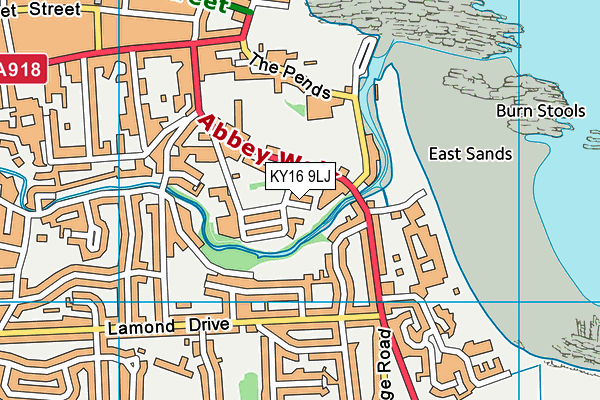 KY16 9LJ map - OS VectorMap District (Ordnance Survey)