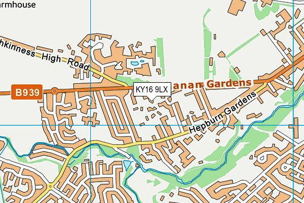 KY16 9LX map - OS VectorMap District (Ordnance Survey)