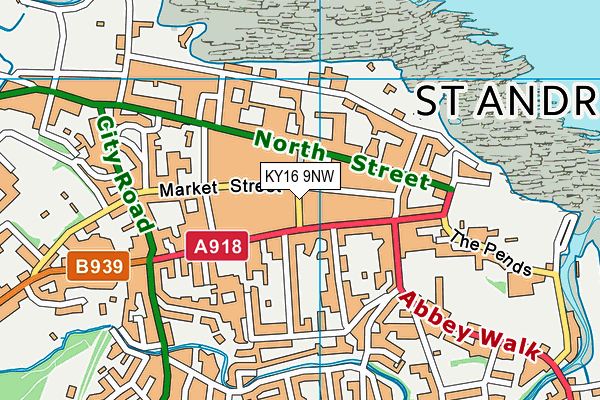 KY16 9NW map - OS VectorMap District (Ordnance Survey)