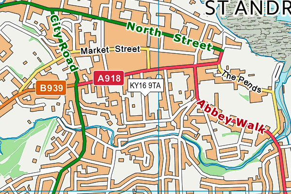 KY16 9TA map - OS VectorMap District (Ordnance Survey)
