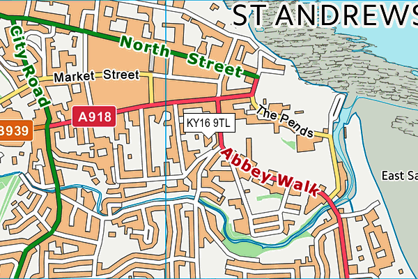 KY16 9TL map - OS VectorMap District (Ordnance Survey)