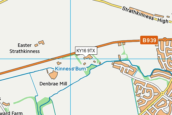 KY16 9TX map - OS VectorMap District (Ordnance Survey)