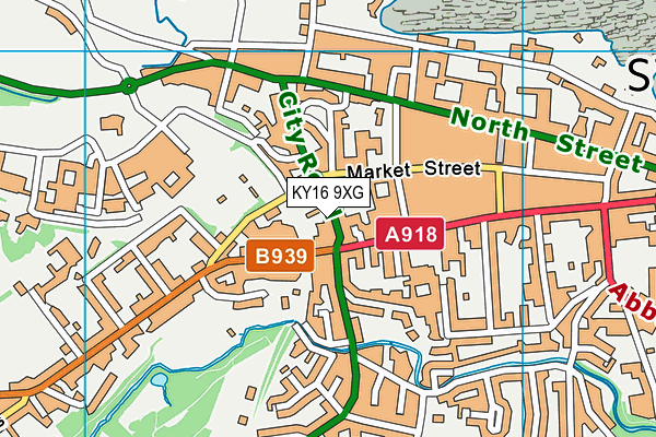 KY16 9XG map - OS VectorMap District (Ordnance Survey)