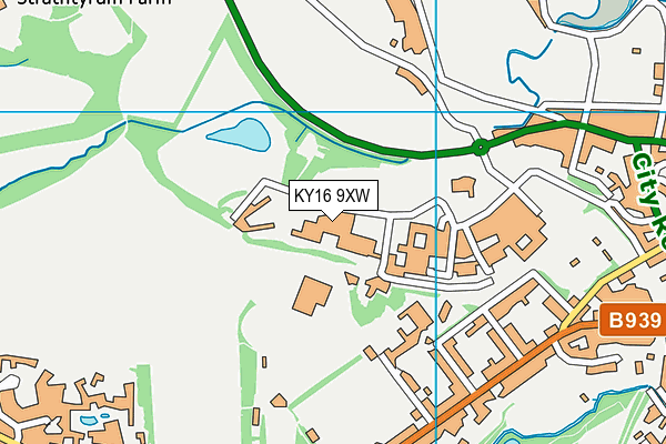 KY16 9XW map - OS VectorMap District (Ordnance Survey)