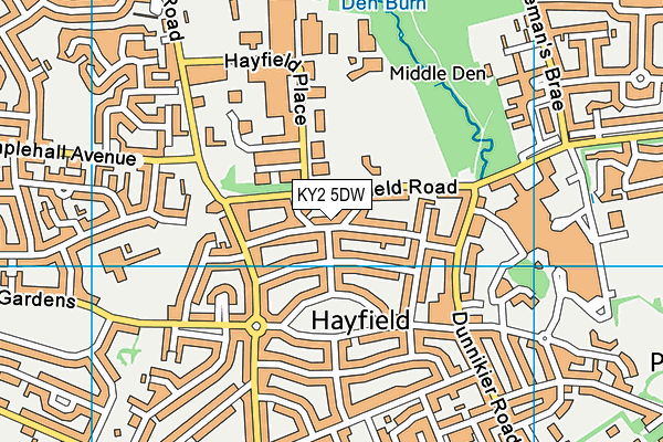 KY2 5DW map - OS VectorMap District (Ordnance Survey)