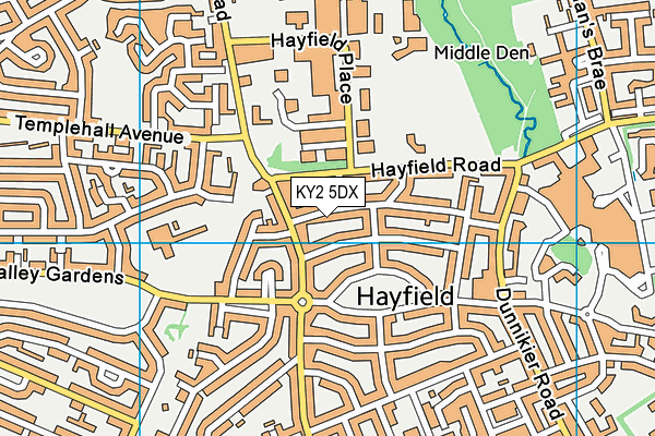 KY2 5DX map - OS VectorMap District (Ordnance Survey)