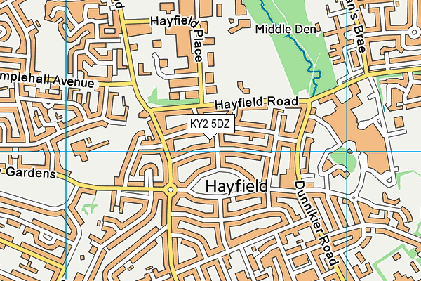 KY2 5DZ map - OS VectorMap District (Ordnance Survey)