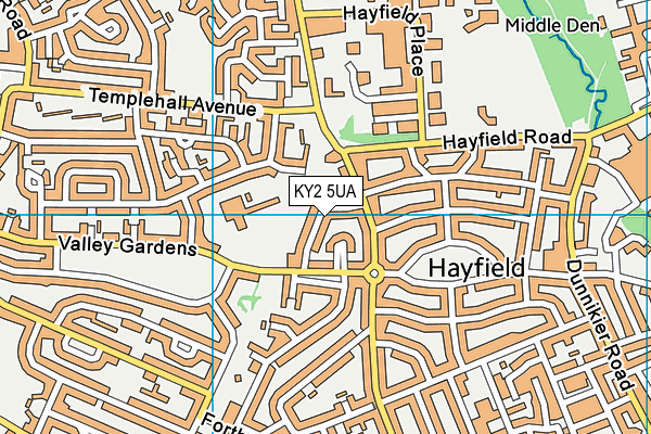 KY2 5UA map - OS VectorMap District (Ordnance Survey)