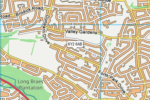 KY2 6AB map - OS VectorMap District (Ordnance Survey)