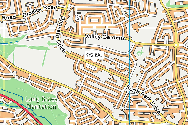 KY2 6AJ map - OS VectorMap District (Ordnance Survey)