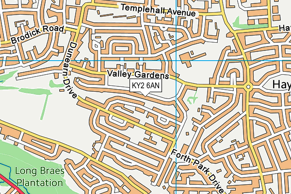 KY2 6AN map - OS VectorMap District (Ordnance Survey)