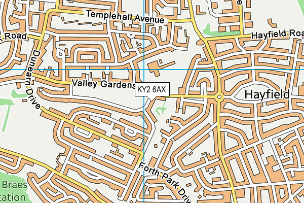KY2 6AX map - OS VectorMap District (Ordnance Survey)