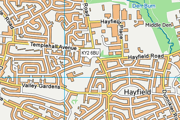 KY2 6BU map - OS VectorMap District (Ordnance Survey)