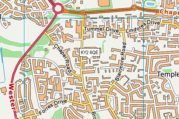 KY2 6QE map - OS VectorMap District (Ordnance Survey)