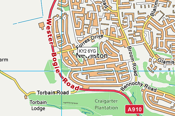 KY2 6YG map - OS VectorMap District (Ordnance Survey)