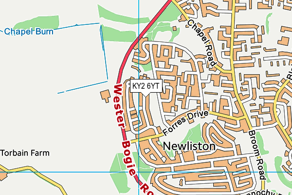 KY2 6YT map - OS VectorMap District (Ordnance Survey)