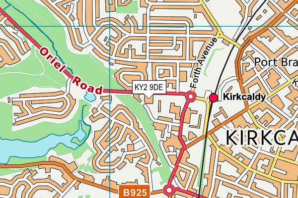 KY2 9DE map - OS VectorMap District (Ordnance Survey)