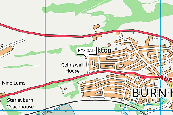 KY3 0AD map - OS VectorMap District (Ordnance Survey)