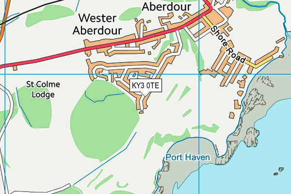 KY3 0TE map - OS VectorMap District (Ordnance Survey)