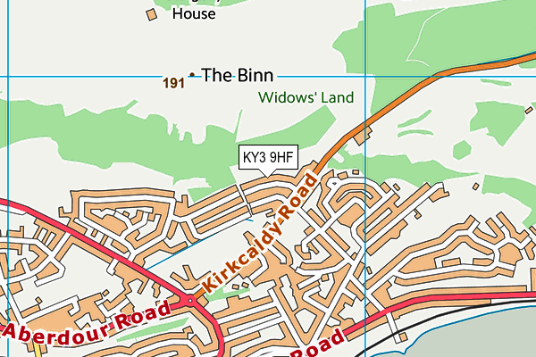 KY3 9HF map - OS VectorMap District (Ordnance Survey)