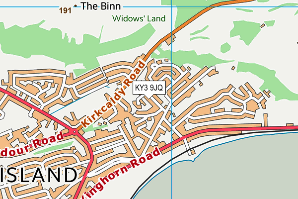 KY3 9JQ map - OS VectorMap District (Ordnance Survey)