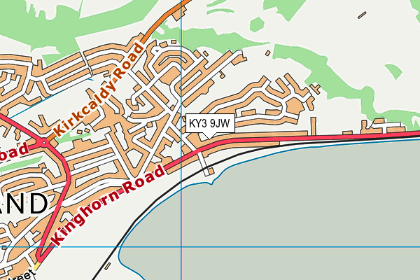 KY3 9JW map - OS VectorMap District (Ordnance Survey)