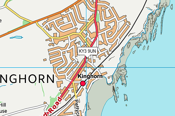KY3 9UN map - OS VectorMap District (Ordnance Survey)