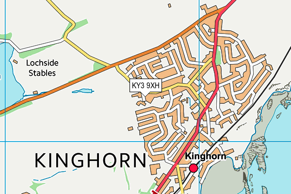 KY3 9XH map - OS VectorMap District (Ordnance Survey)