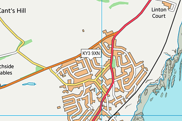 KY3 9XN map - OS VectorMap District (Ordnance Survey)