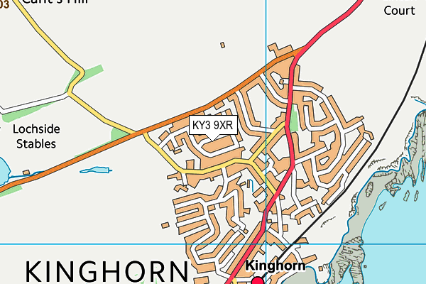 KY3 9XR map - OS VectorMap District (Ordnance Survey)