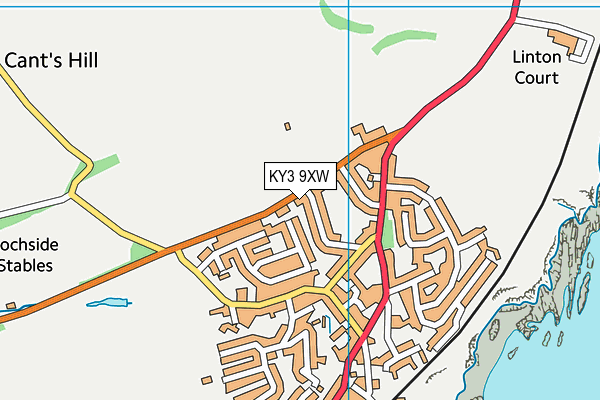 KY3 9XW map - OS VectorMap District (Ordnance Survey)