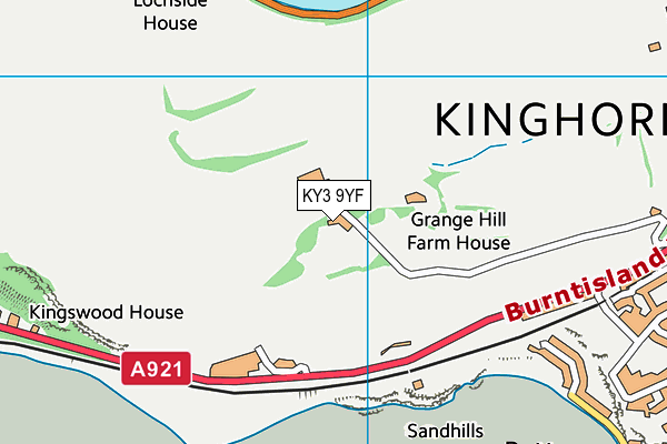 KY3 9YF map - OS VectorMap District (Ordnance Survey)