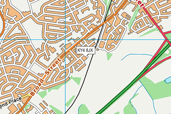 KY4 8JX map - OS VectorMap District (Ordnance Survey)