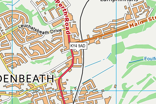 KY4 9AD map - OS VectorMap District (Ordnance Survey)