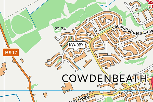 KY4 9BY map - OS VectorMap District (Ordnance Survey)